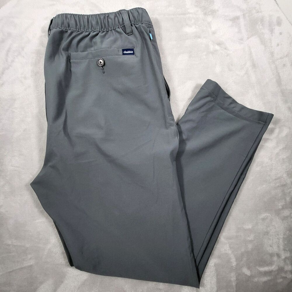 Chubbies The Everywhere Pants Mens XL Gray Casual Chino Travel Pants 36x30